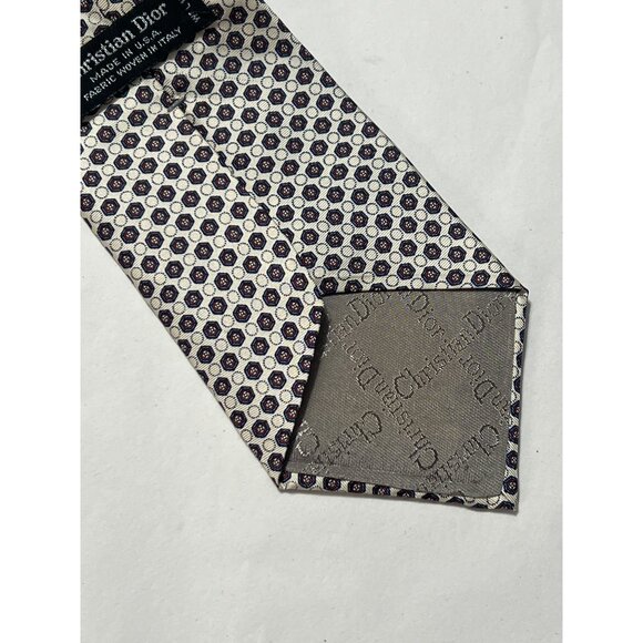 Christian Dior Mens Silk Tie 3.5" Wide 54"  Made In USA - Picture 5 of 7
